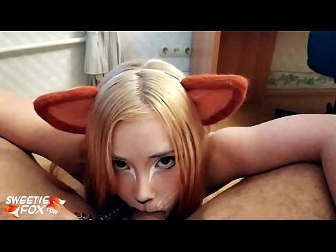 ❤️ Kitsune اس کے منہ میں ڈک اور سہ نگل مقعد فحش  ❤